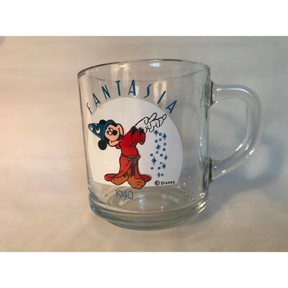 DISNEY-ANCHOR HOCKING "Mickey Mouse" Fantasia 1940 Glass Mug/Cup - Picture 9 of 9